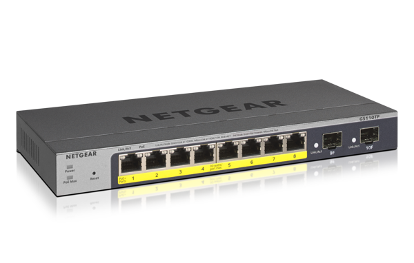 Netgear Switch, GS110TP 8PT GE POE Smart Managed Pro Switch