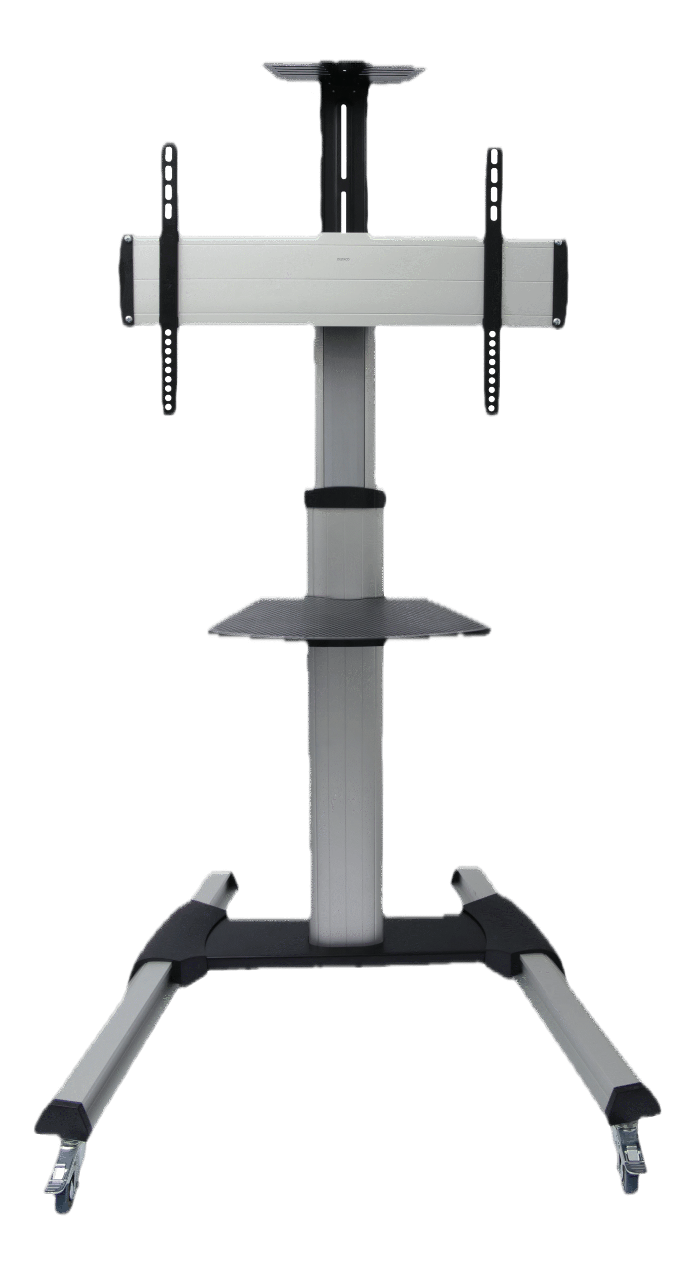 OFFICE Höjdjusterbar skärmvagn i aluminium med svängbara hjul, 37-70", tilta, rotera, grå