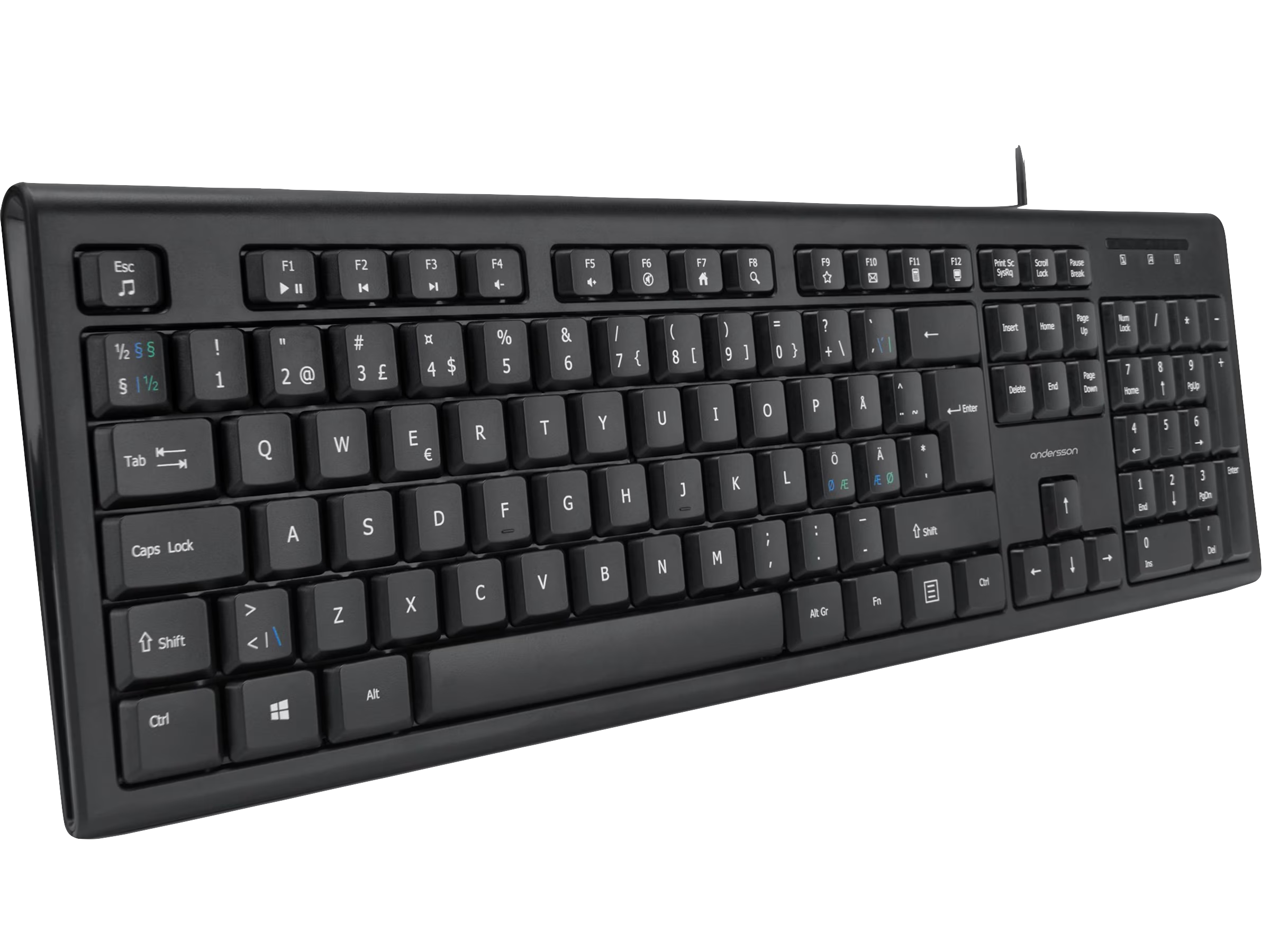 Andersson KDW 1.0 Tangentbord USB-tillkoppling, snabbknappar