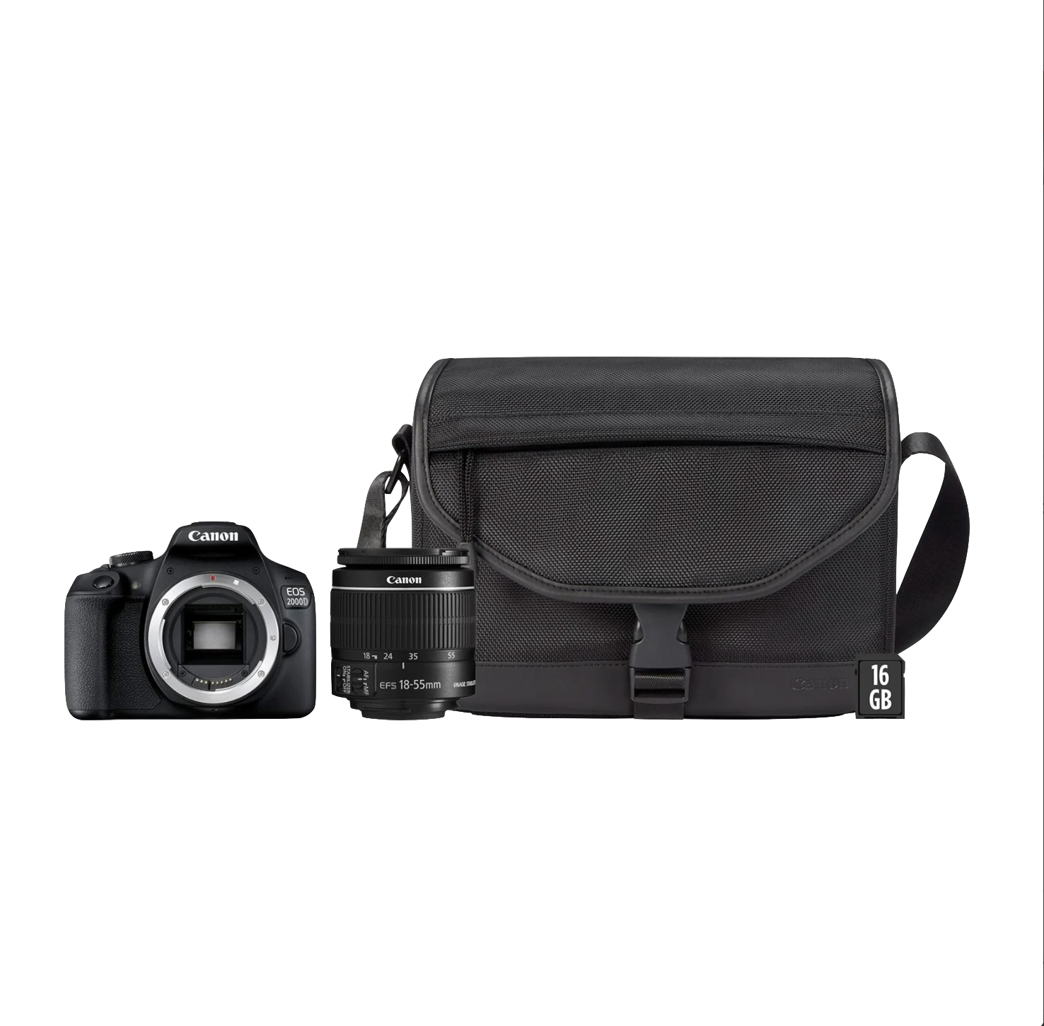 Canon EOS 2000D 18-55mm IS II + SB130 Bag + 16GB SD Card