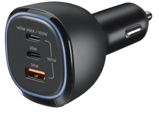 Andersson 165W Billaddare (svart) PD140W, 2x USB-C, 1x USB-A, snabbladdning