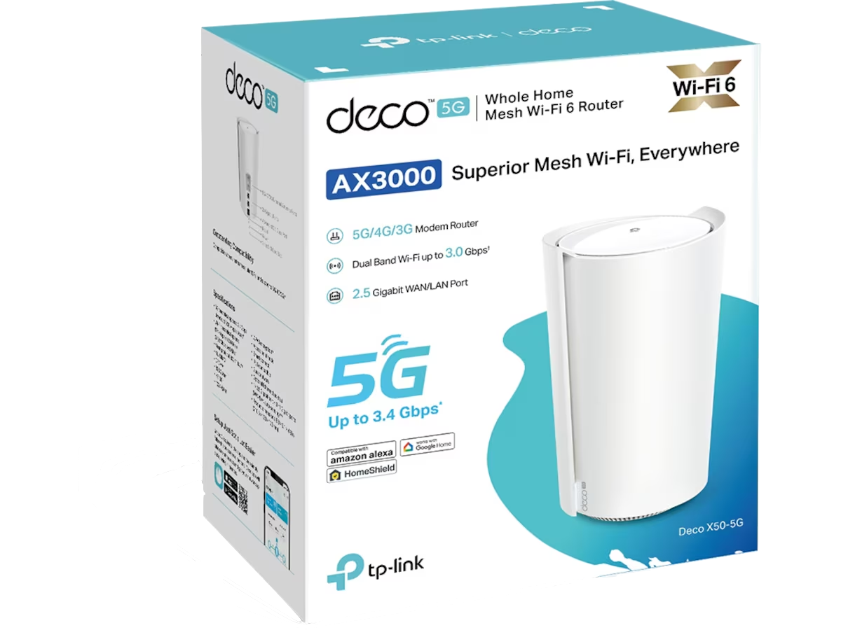 TP-Link Deco X50 5G router AX3000, Dual-band, AI-Driven Mesh, WiFi 6